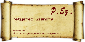 Petyerec Szandra névjegykártya